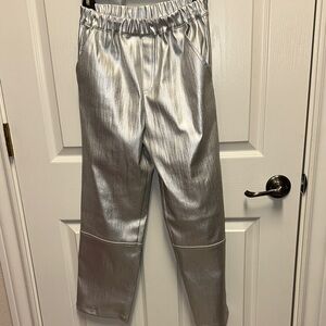 Zara Kids Metallic Silver Pants